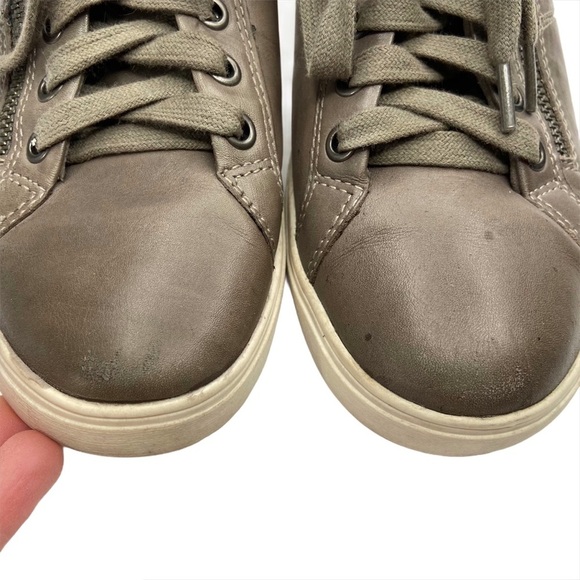 Rockport Cobb Hill Willa Mid Top Gray Brown Leather Sneakers Shoes - Picture 3 of 15